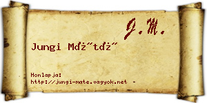 Jungi Máté névjegykártya