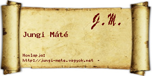 Jungi Máté névjegykártya